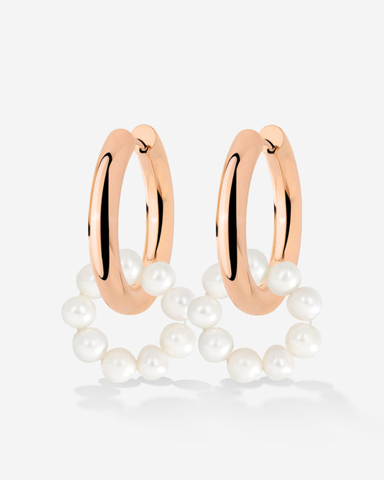 Pearly Donut Hoop Set Roségold