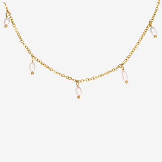 Perla Blanco Choker Gold