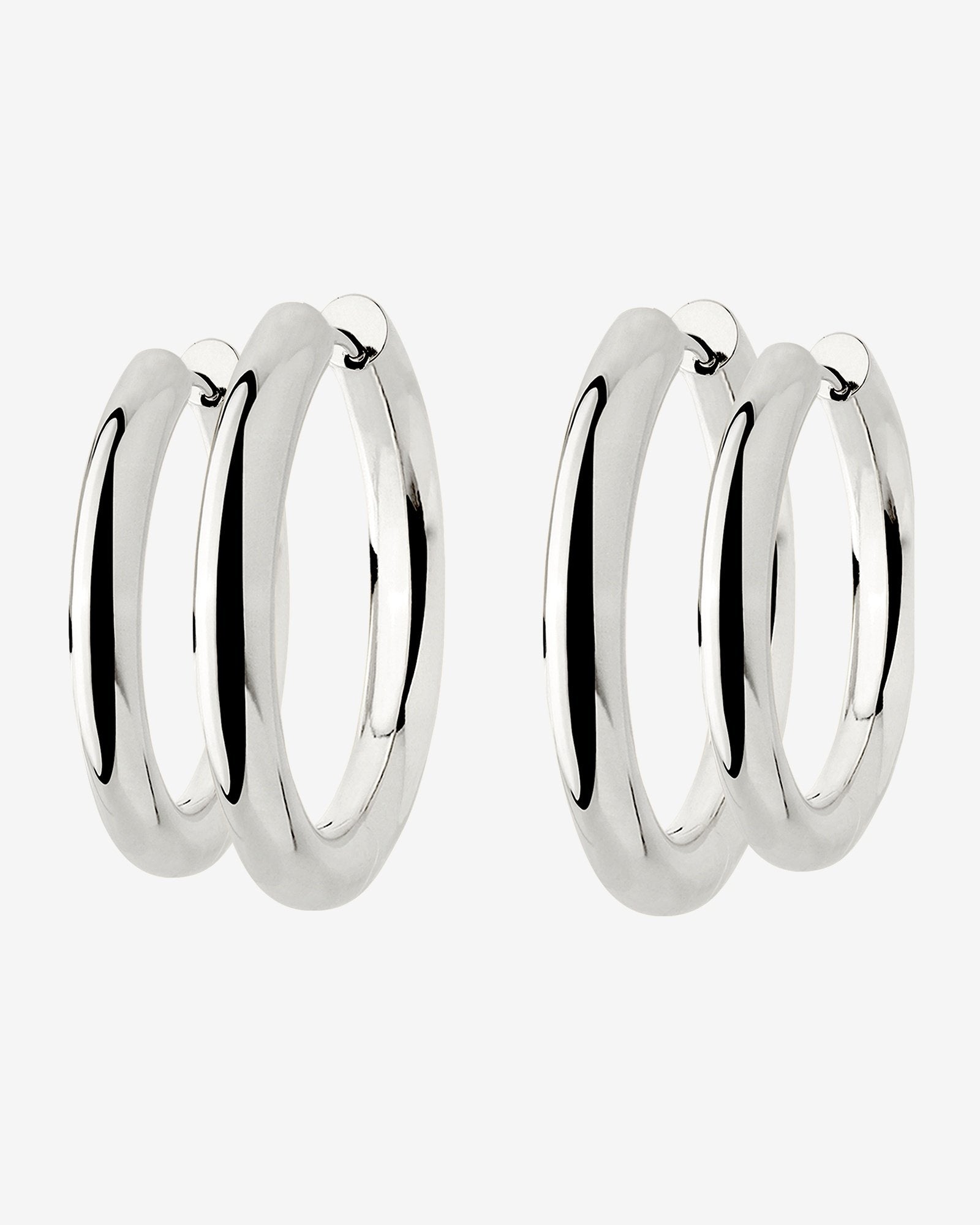 Chunky Lover Hoop Bundle Large Silber