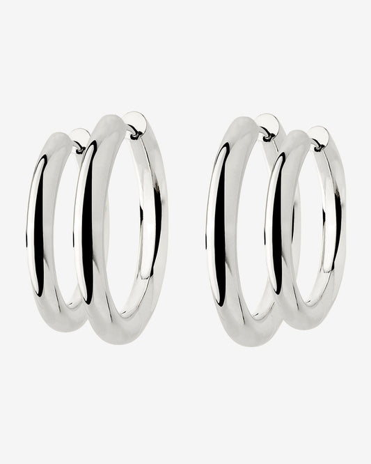 Chunky Lover Hoop Bundle Large Silber
