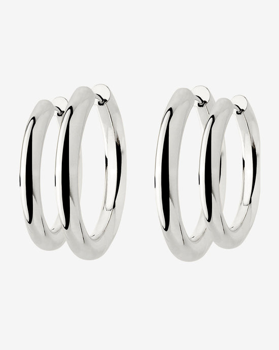 Chunky Lover Hoop Bundle Large Silber