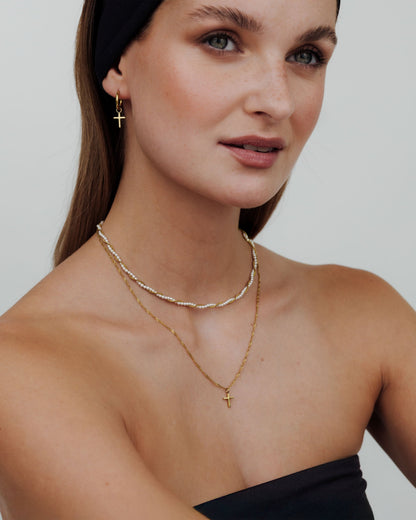 Saints Cross Necklace Gold