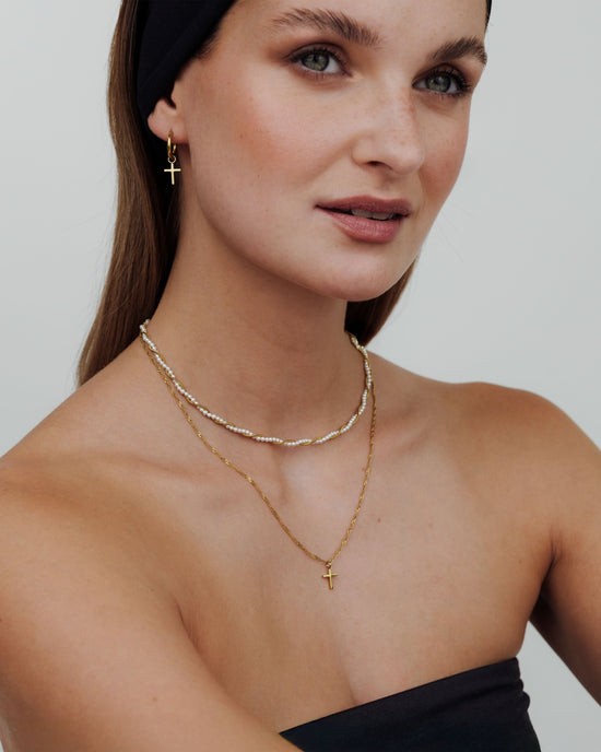 Saints Cross Necklace Gold