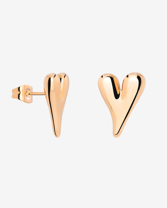 Flowy Heart Studs Small Roségold
