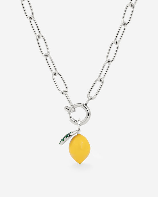 Lemony Oval Links Necklace Set Silber
