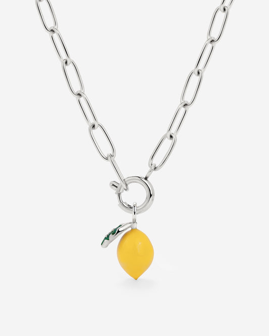 Lemony Oval Links Necklace Set Silber
