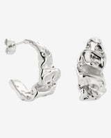 Crinkled Hoop Studs Silber