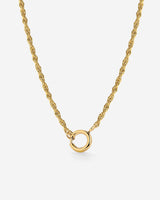 Rope Chain Charm Necklace Gold