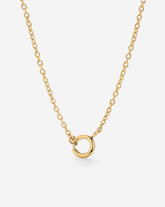 Classic Chain Charm Necklace Gold