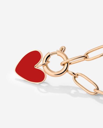 Red Heart Oval Links Necklace Set Roségold