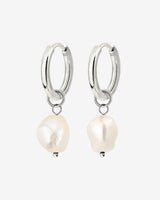 Pearly Hoop Set Silber