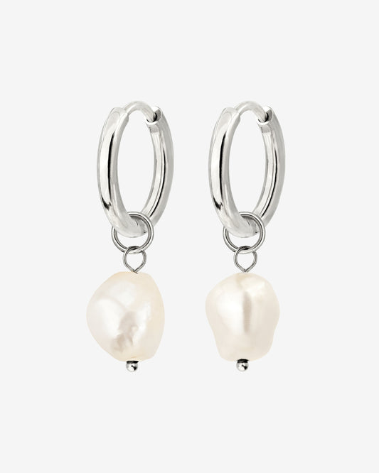 Pearly Hoop Set Silber