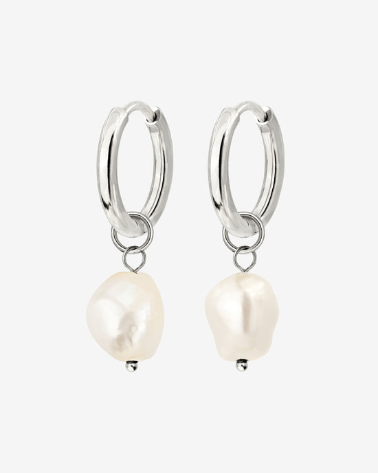 Pearly Hoop Set Silber