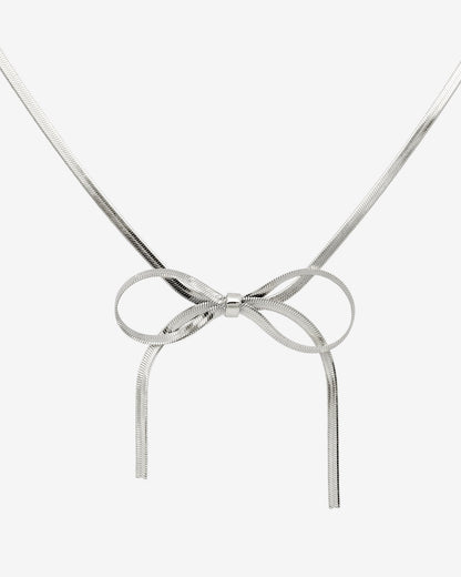 Sweet Bow Necklace Silber