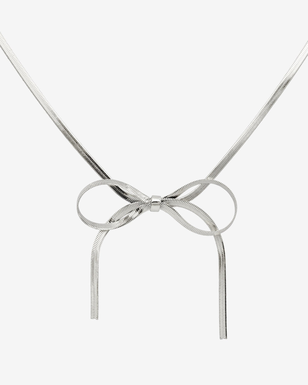 Sweet Bow Necklace Silver