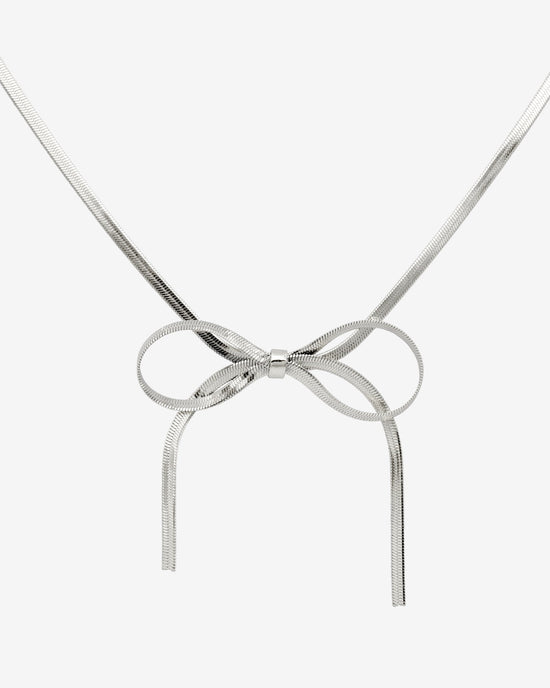 Sweet Bow Necklace Silber