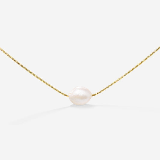 Minimalist Pearl Choker Gold