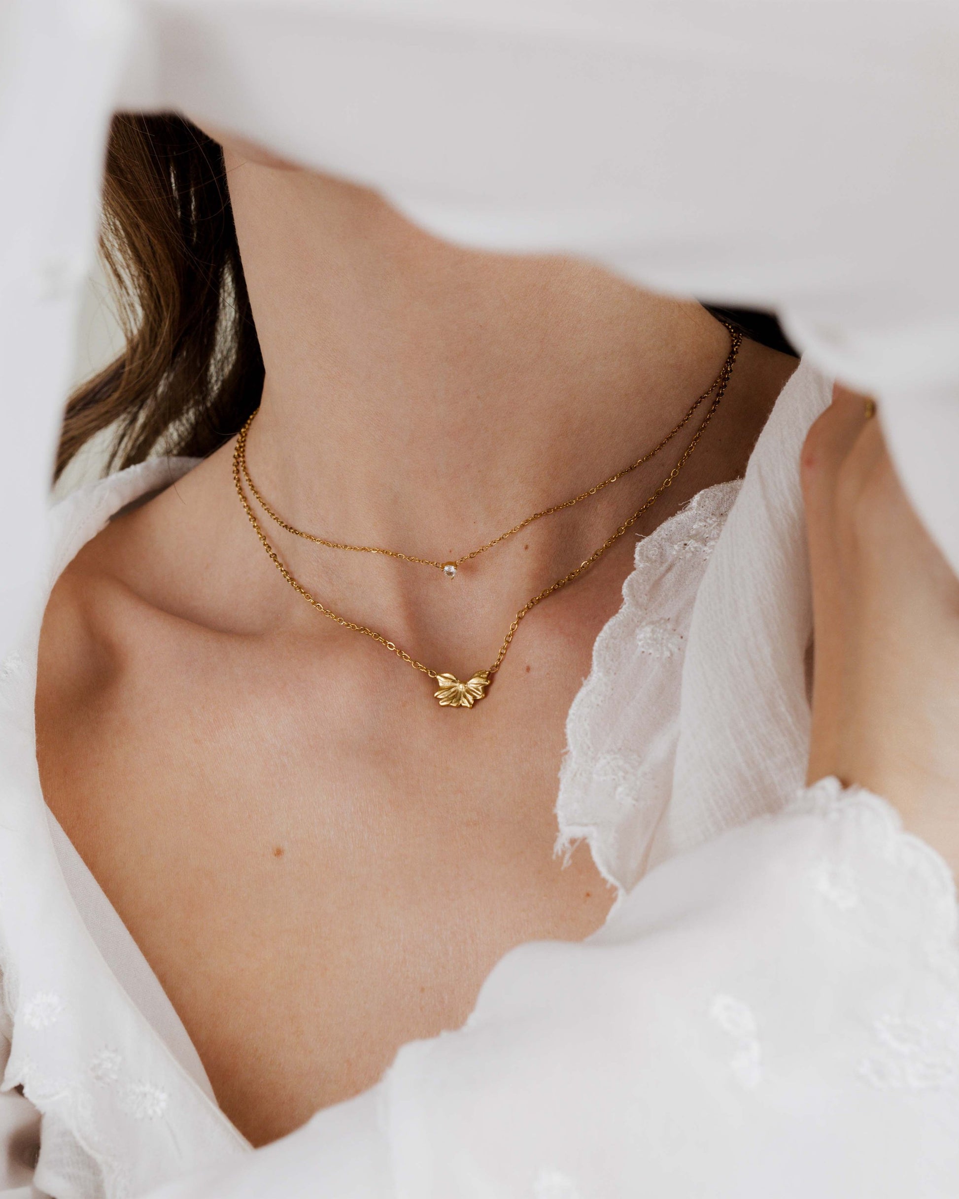 Solitaire Stone Choker Gold