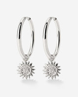 Sunny Swirl Hoop Set Large Silber