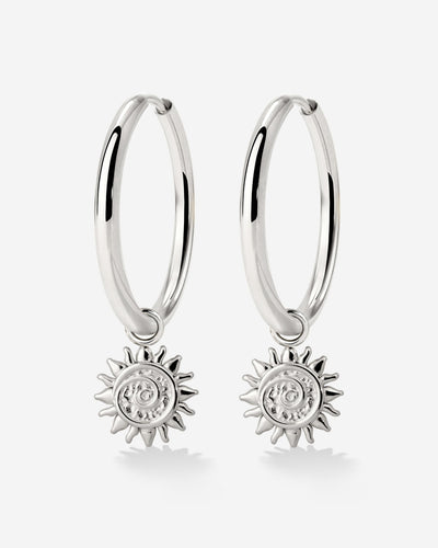 Sunny Swirl Hoop Set Large Silber