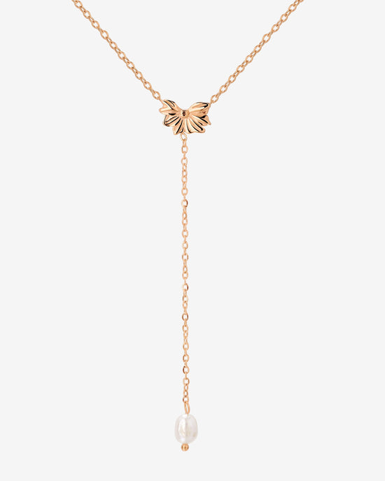 Petal Pearl Y-Necklace Roségold
