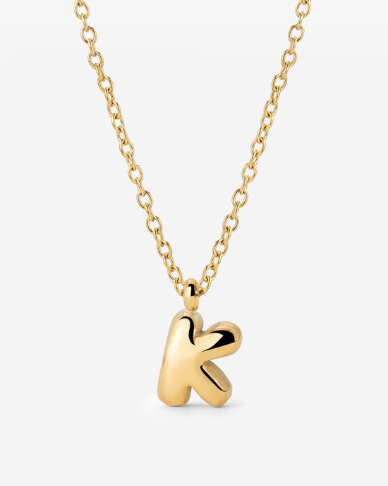 Bubble Letter Necklace Gold