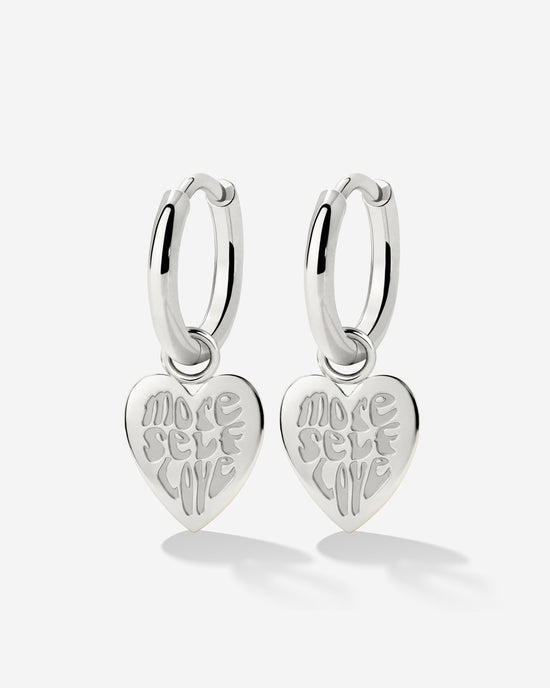More Self-Love Hoop Set Small Silber