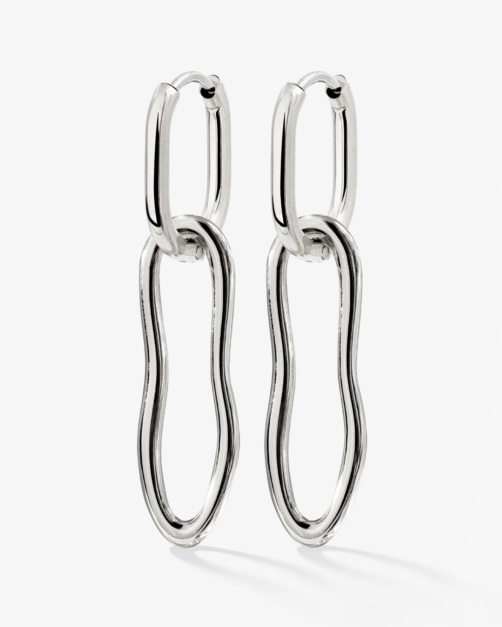 Blending Shapes Oval Hoop Set Baby Silber