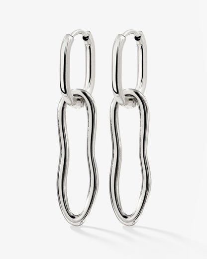 Blending Shapes Oval Hoop Set Baby Silber