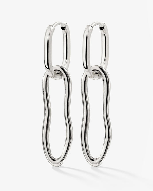 Blending Shapes Oval Hoop Set Baby Silber