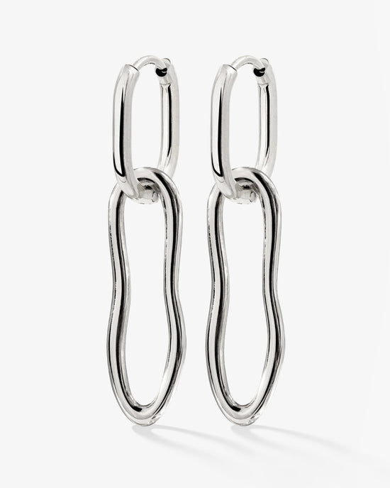 Blending Shapes Oval Hoop Set Baby Silber