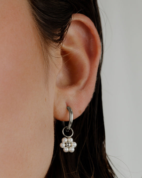 Daisy Hoop Set Small Silber