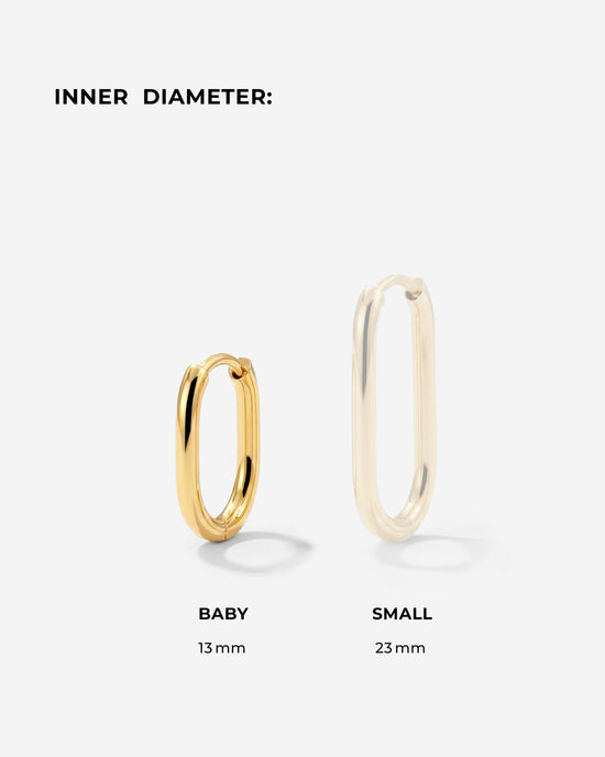 Oval Hoops Baby Silber