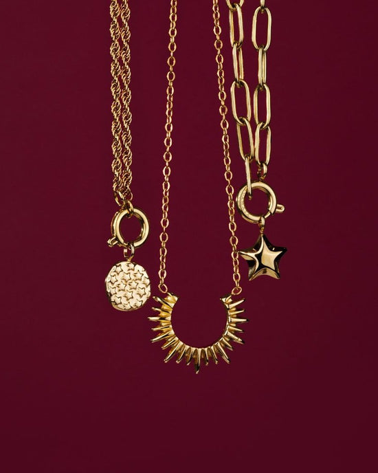 Starry Skies Rope Chain Necklace Set Gold