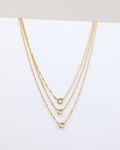Singapore Chain Charm Necklace Gold