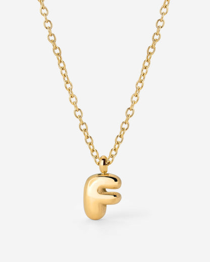 Bubble Letter Necklace Gold