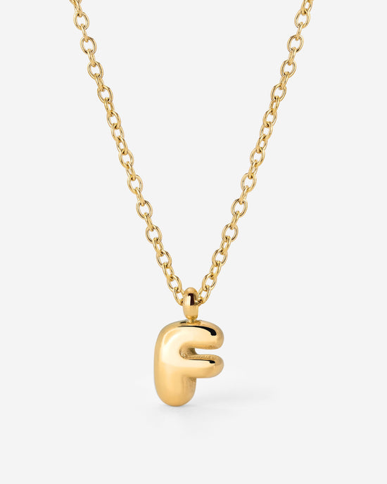 Bubble Letter Necklace Gold