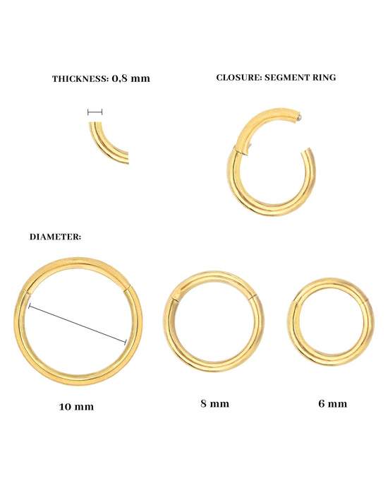 Basic Click Piercing Ring Gold