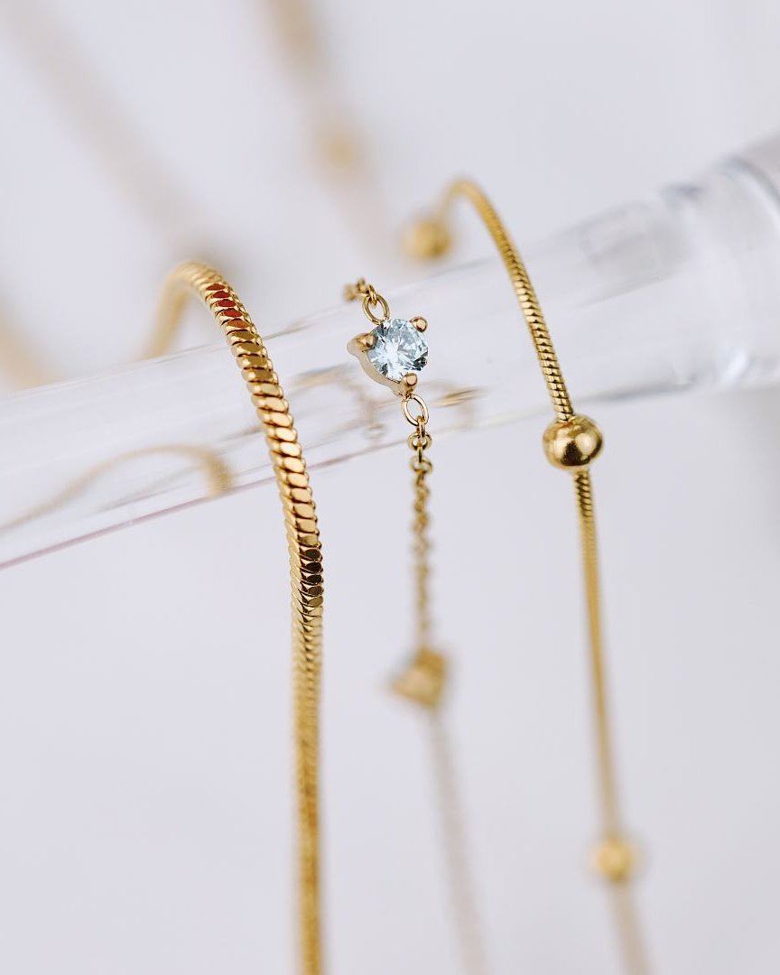 Squared Snake Chain Bracelet Roségold