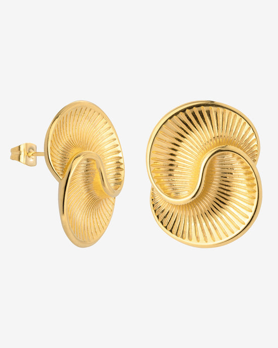 Winding Spiral Studs Gold