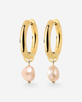 Chunky Perla Rosa Hoop Set Medium Gold