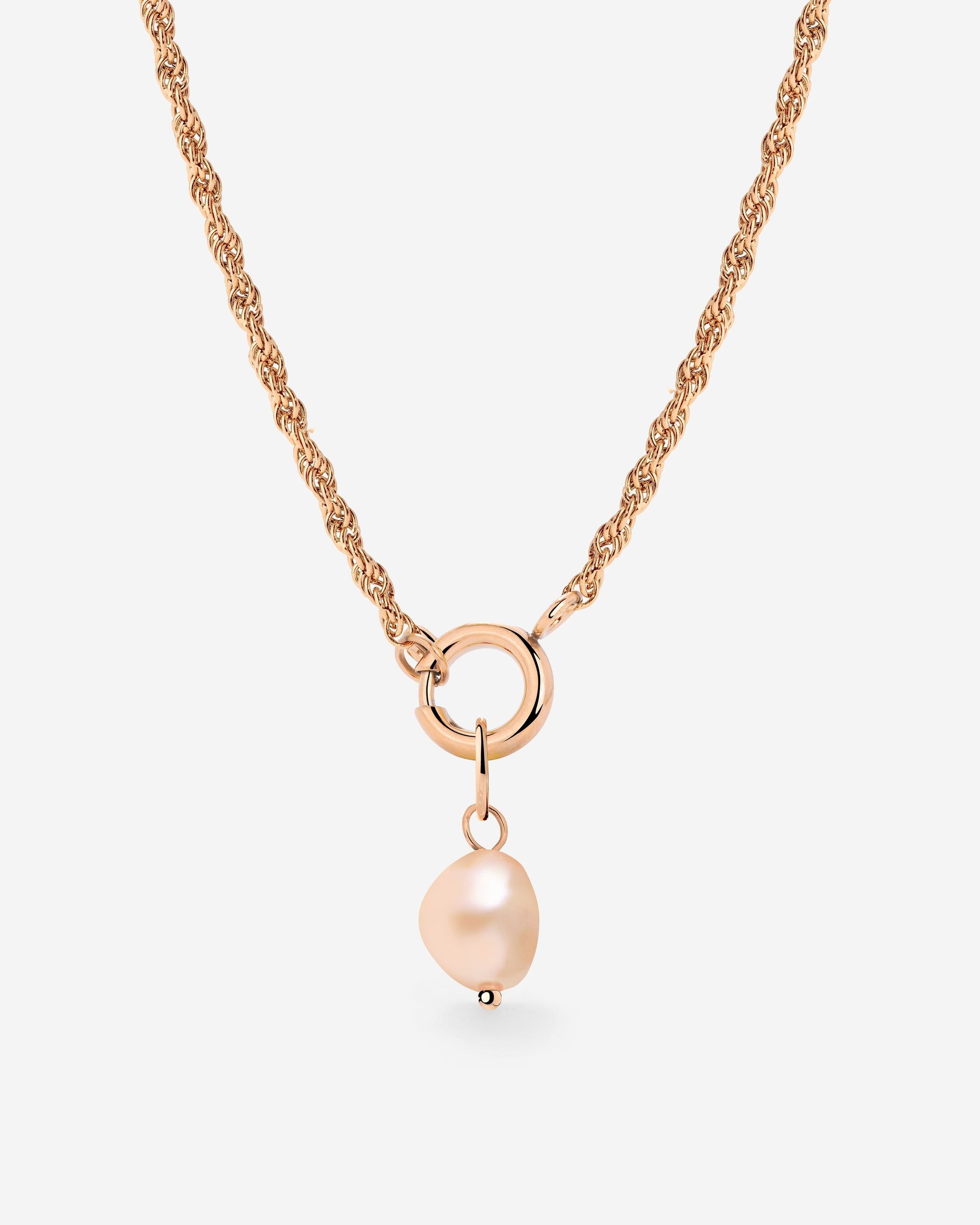 Perla Rosa Rope Chain Necklace Set Roségold