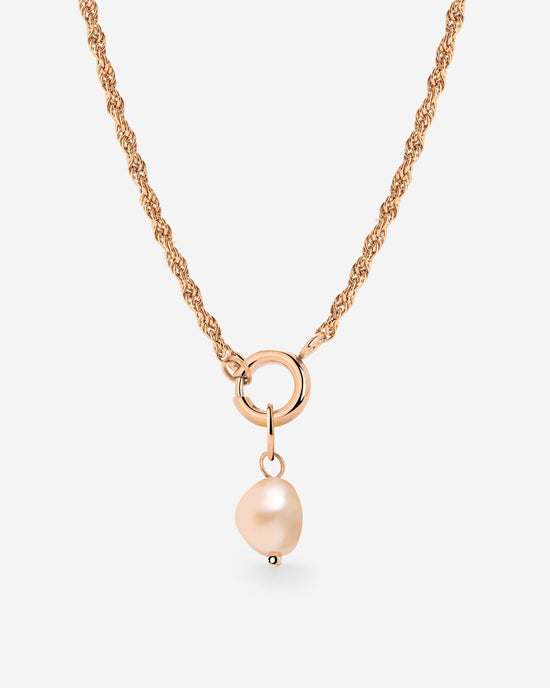 Perla Rosa Rope Chain Necklace Set Roségold