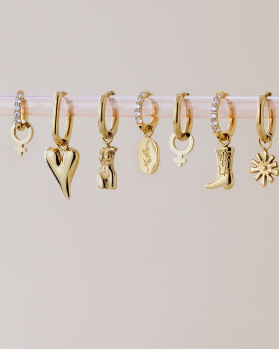Female Icon Hoop Set Small Gold