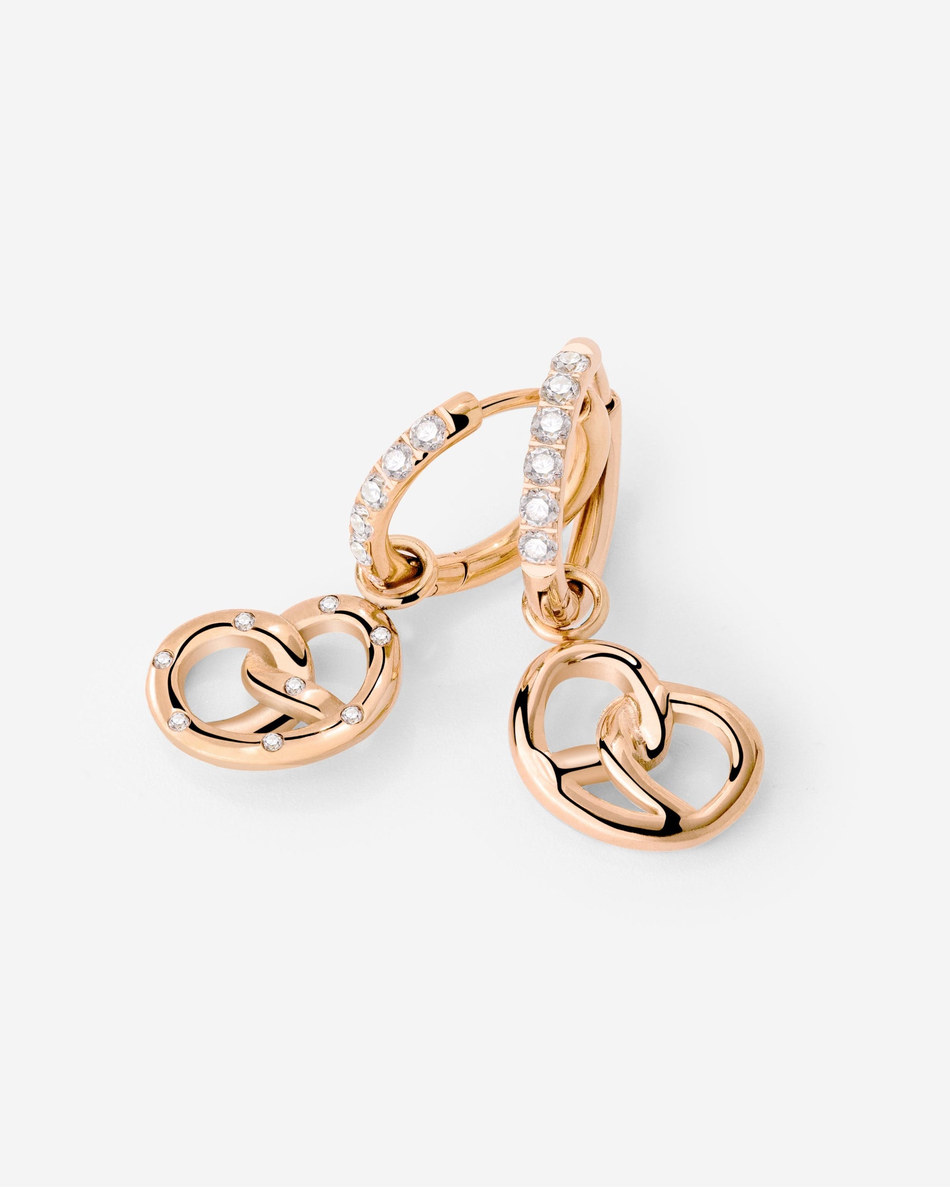 Bedazzled Pretzel Glimmer Hoop Set Small Roségold