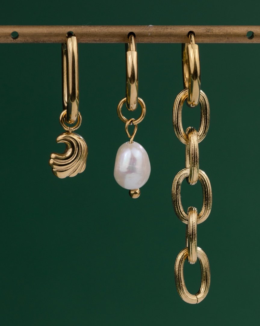 Curvy Wave Oval Hoop Set Baby Roségold