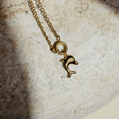 Dolphin Classic Chain Necklace Set Gold