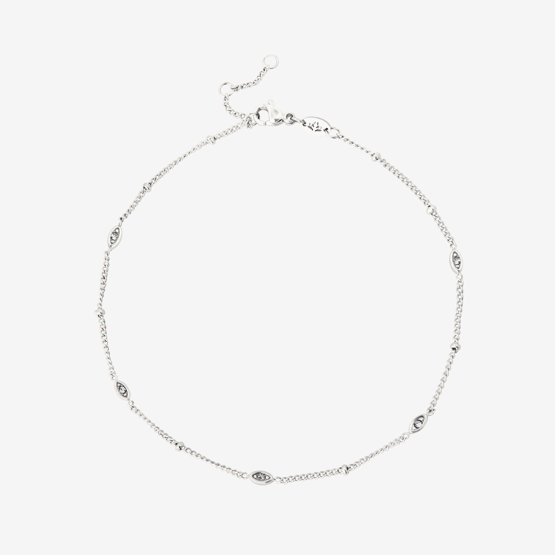 Sparkling Eyes Anklet Silber