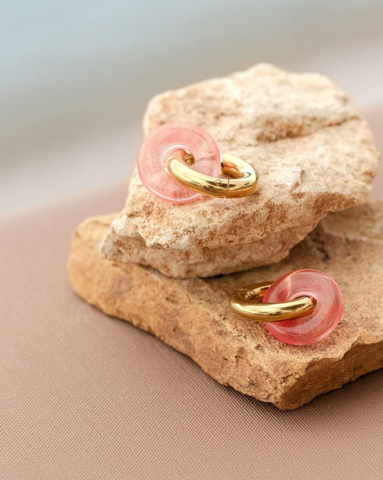 Chunky Peachy Donut Hoop Set Medium Roségold