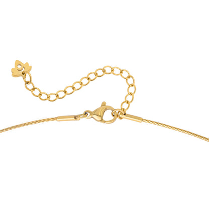 Flower Tile Necklace Gold
